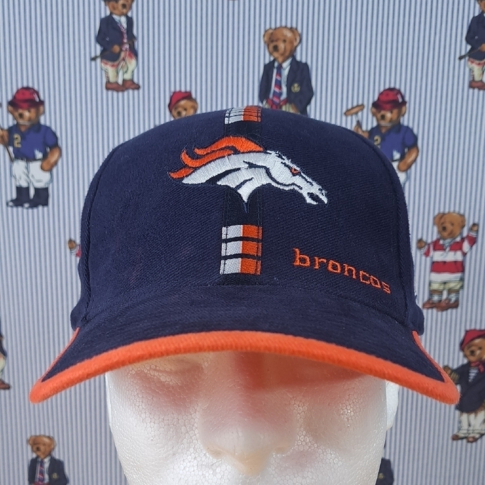 Vintage Denver Broncos Logo Athletic stitched logo softshell blue pulltab hat